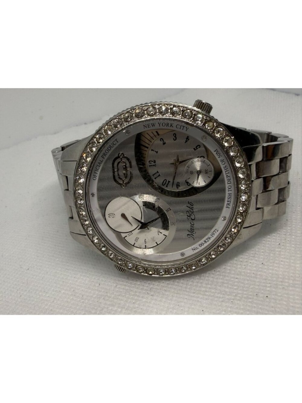 Marc Ecko E17522G1 The Two Timer Men's Oversized SS Jewel Bezel Quartz Watch - Picture 9 of 11